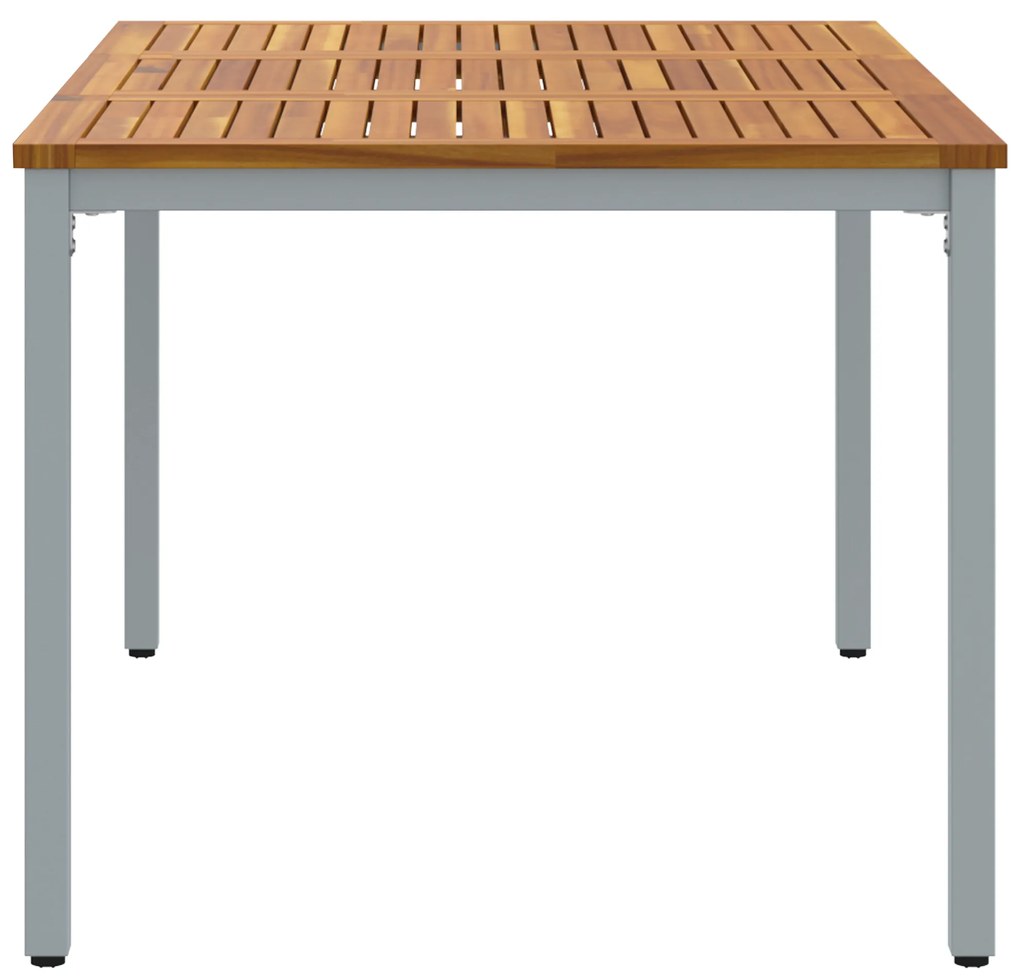 vidaXL Τραπέζι Κήπου 150x90x75 εκ από Στερεό Δρυ και Μέταλλο
