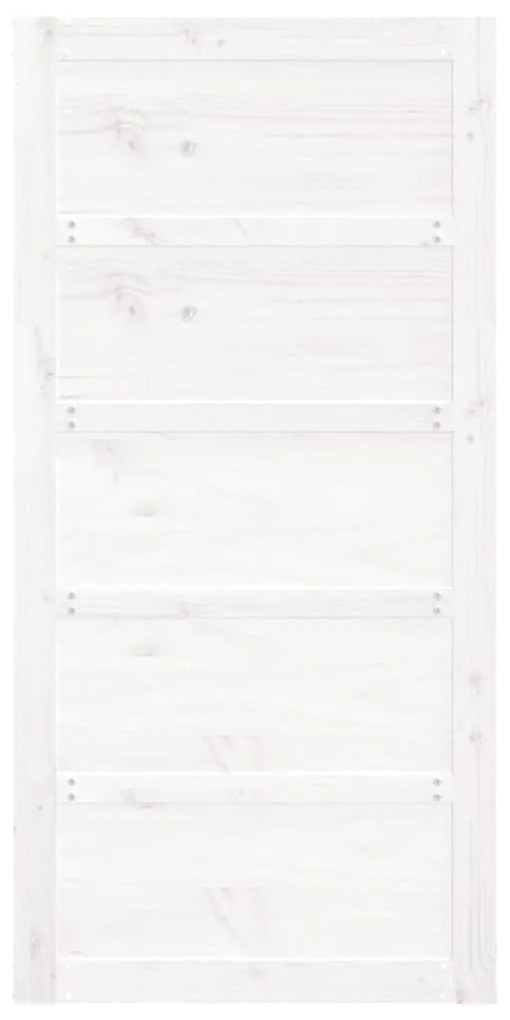 vidaXL Πόρτα Αχυρώνα Λευκή 100x1,8x204,5 εκ. από Μασίφ Ξύλο Πεύκου
