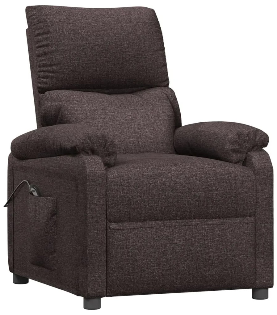 vidaXL Πολυθρόνα Ανακλινόμενη Ηλεκτρική Σκούρο Καφέ Υφασμάτινη