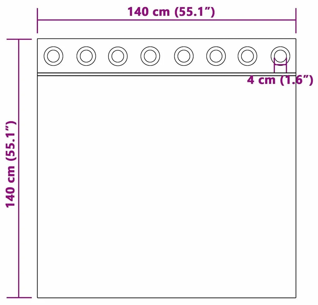 vidaXL Κουρτίνα με κουρτίνες 2 pcs Μπρονζέ 140 x 140 cm Βελούδο