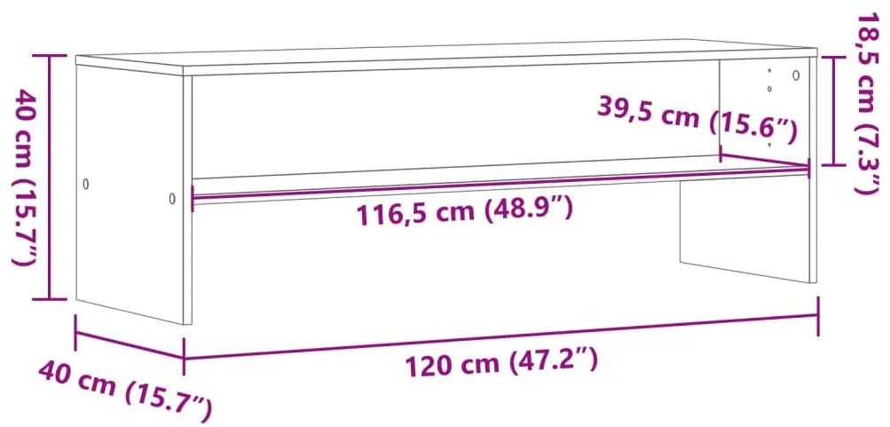 Έπιπλο Τηλεόρασης Καπνιστή Δρυς 120x40x40 εκ. Επεξ. Ξύλο - Καφέ