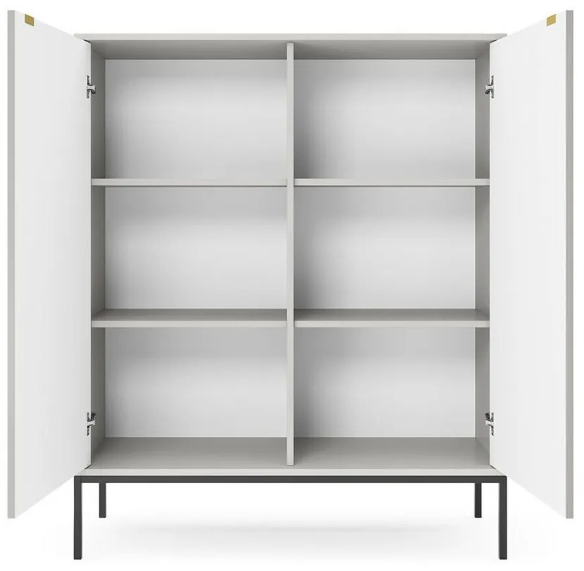 Ντουλάπι Lima L101, Μαύρο, Άσπρο, 125x104cm, Αριθμός θυρών: 239cm, 47 kg, Πλαστικοποιημένη μοριοσανίδα | Epipla1.gr