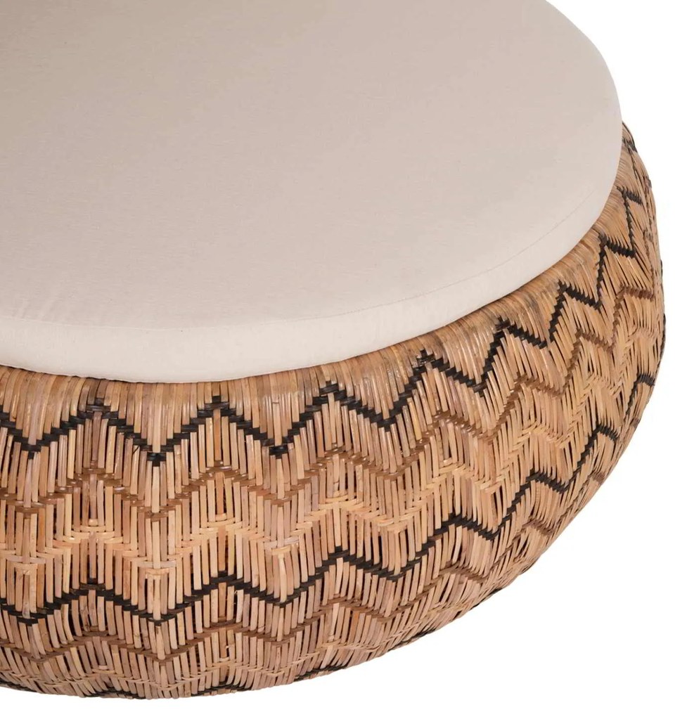 ΠΟΛΥΘΡΟΝΑ ΣΤΡΟΓΓΥΛΗ LADLON HM5992 RATTAN ΦΥΣΙΚΟ-ΕΚΡΟΥ ΜΑΞΙΛΑΡΙ 97x97x76Υεκ.