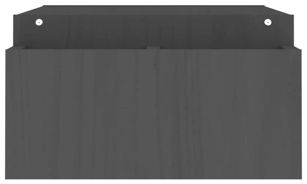 Βάση Οθόνης Γκρι 100x27,5x15 εκ. από Μασίφ Ξύλο Πεύκου - Γκρι