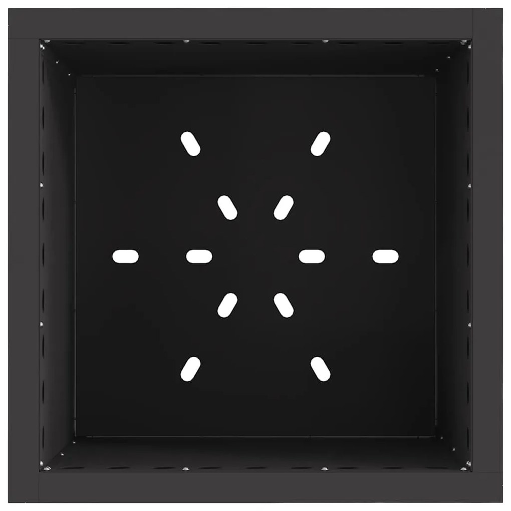 vidaXL Φωτιά Μαύρο 48 x 48 x 50 εκ Κρύα έλαση από χάλυβα
