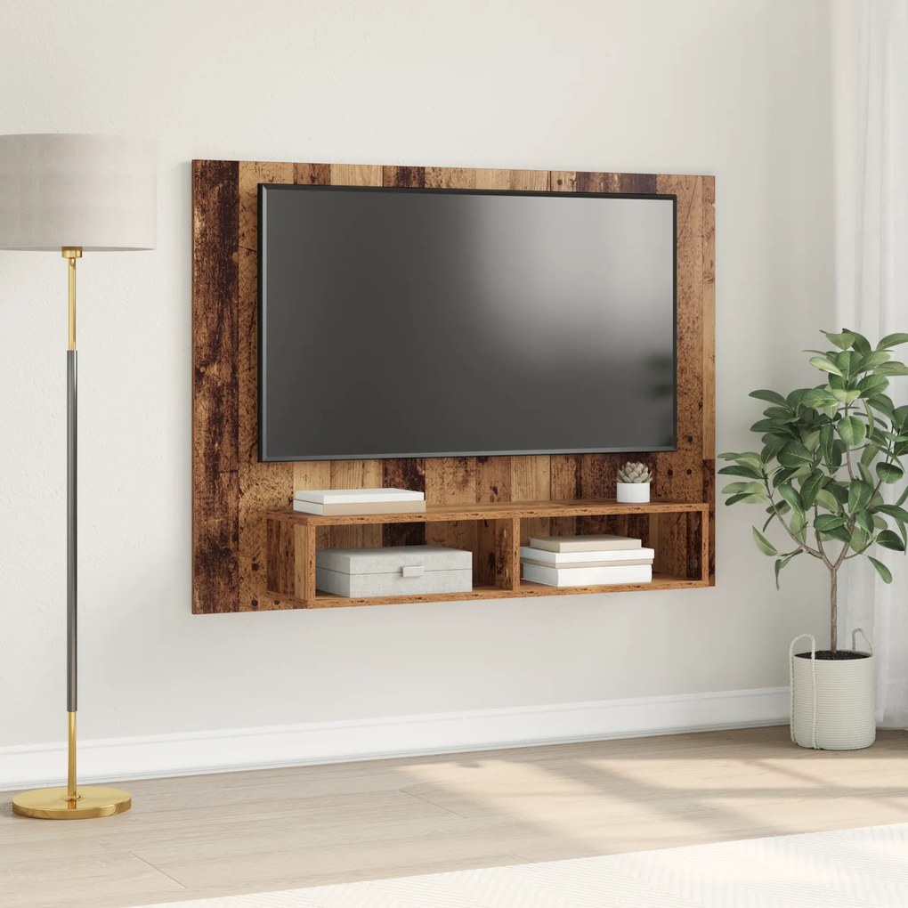 vidaXL Τηλεοπτική Κάβα Τοίχου Παλιό ξύλο 120 x 23.5 x 90 εκ.