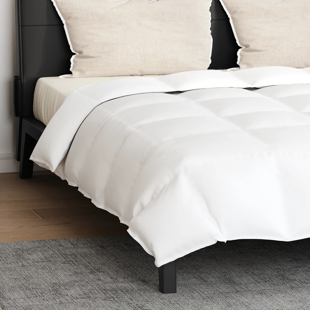 vidaXL Πάπλωμα με μαξιλάρι 3 pcs Λευκό 200 x 200 cm Πούπουλο
