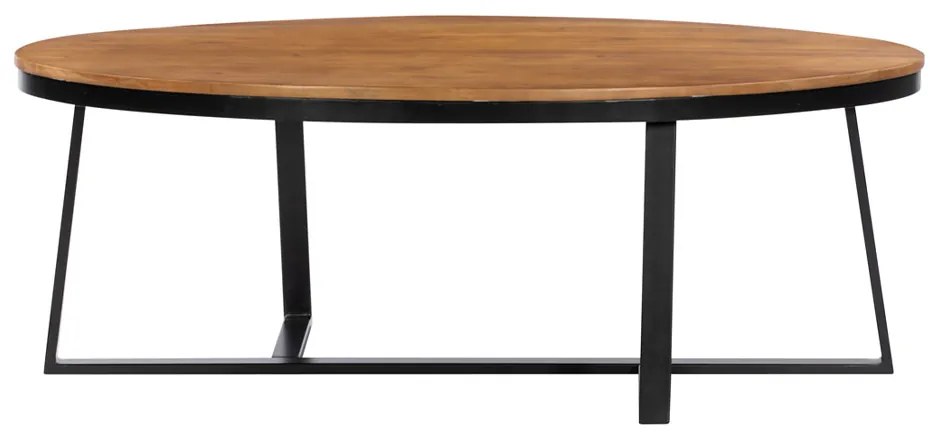 OVO COFFEE TABLE ΦΥΣΙΚΟ ΜΑΥΡΟ 121x71xH44cm - 04-1054