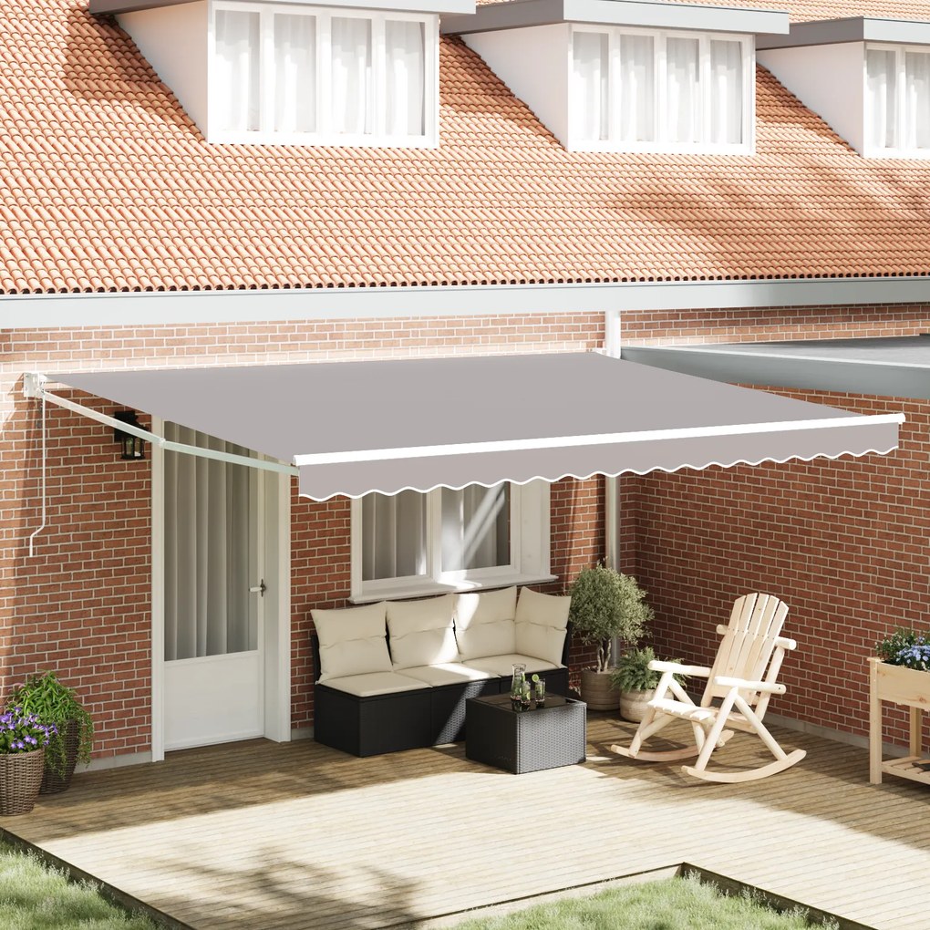 vidaXL Αυτόματη Ανακλινόμενη Τέντα Γκρι 450 x 300 cm