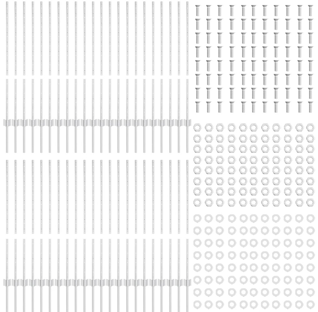 vidaXL Πό posts φράχτη 44 pcs Ασημί 100 x 1 μ Γαλβανισμένος χάλυβας