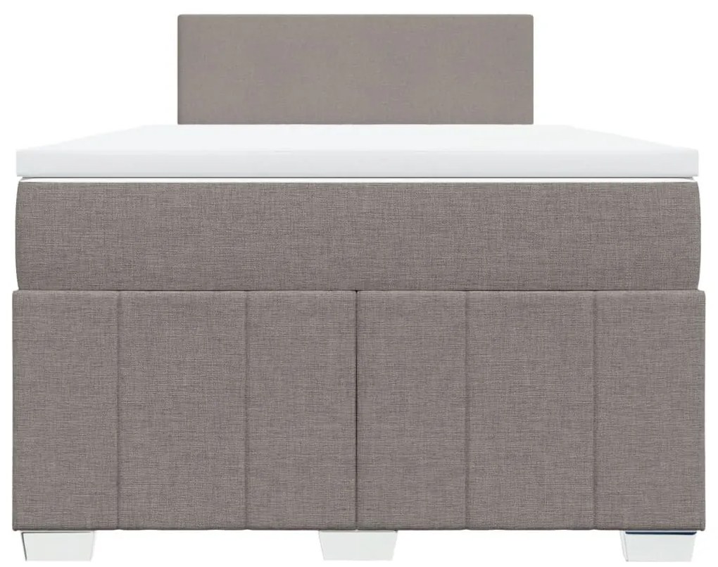 Κρεβάτι Boxspring με Στρώμα Taupe 120x200 εκ. Υφασμάτινο - Μπεζ-Γκρι