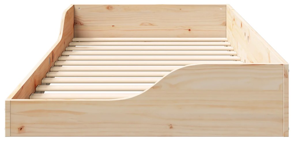 vidaXL Κρεβάτι δαπέδου Καφέ 80 x 200 cm Συμπαγές ξύλο πεύκου