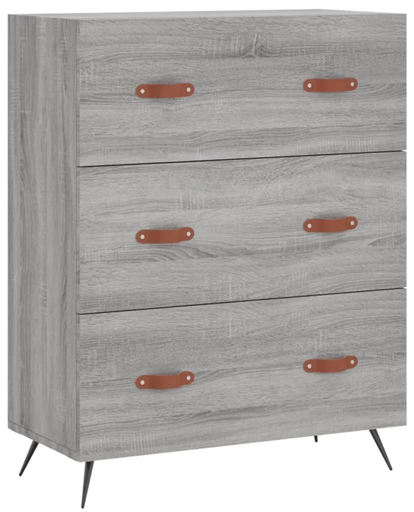 vidaXL Συρταριέρα Γκρι Sonoma 69,5 x 34 x 90 εκ. από Επεξεργ. Ξύλο
