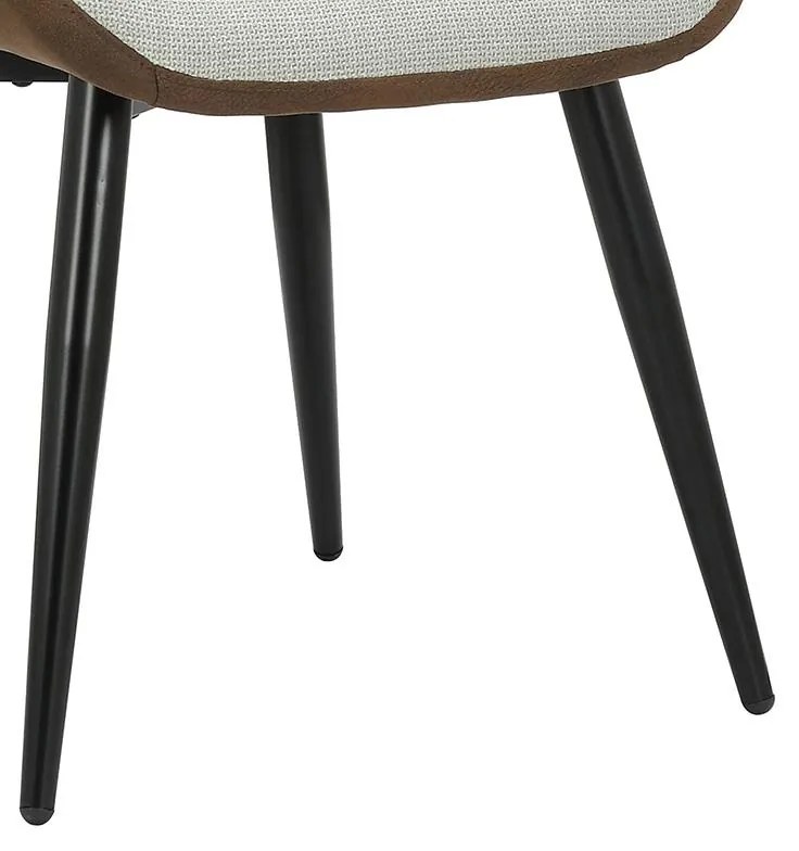 Καρέκλα - Πολυθρόνα Danielle ύφασμα μπεζ καφέ-πόδι μαύρο 64x60x85 εκ.