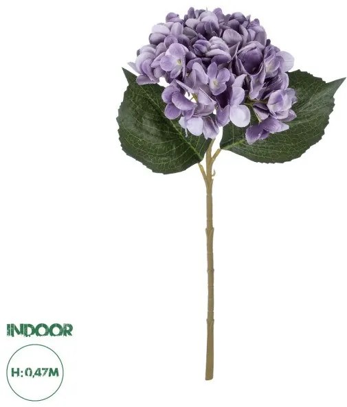 Artificial Garden PURPLE HYDRANGEA BRANCH 21181 Τεχνητό Διακοσμητικό Κλαδί Ορτανσίας Βαθύ Μωβ Y47cm Globostar-21181-Μωβ 21181