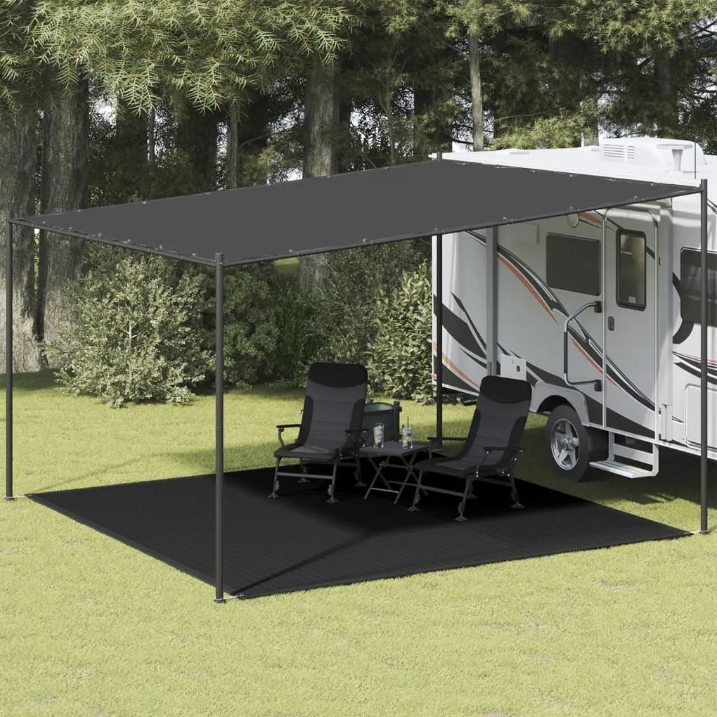 vidaXL Χαλί Σκηνής Μαύρο 400 x 400 εκ. HDPE