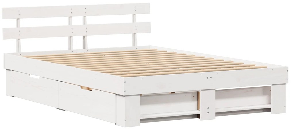 vidaXL Σκελετός Κρεβατιού Λευκό 160 x 200 cm Συμπαγές ξύλο πεύκου