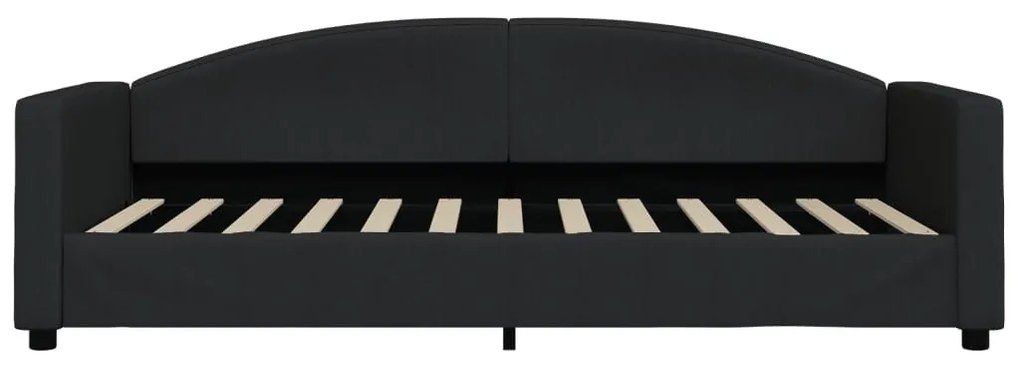Καναπές Κρεβάτι με Στρώμα Μαύρο 90 x 200 εκ. Υφασμάτινο - Μαύρο