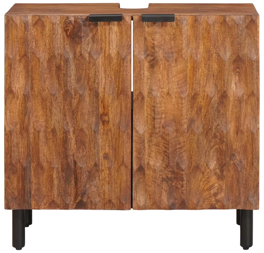 vidaXL Ντουλάπα Νιπτήρα Mπάνιου με ράφι με πόρτα Καφέ 62 x 33 x 58 εκ.