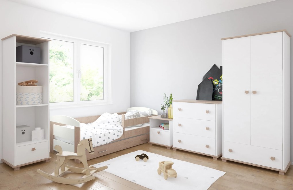 Βιβλιοθήκη  Classic  με 1 Συρτάρι  White + Oak  48x46x183cm  BC90021  BabyCute