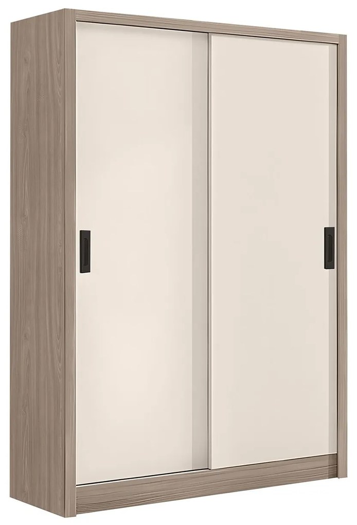 Ντουλάπα Δίφυλλη VANITY Συρόμενη Εκρού/Καρυδί MDF 120x60x200cm