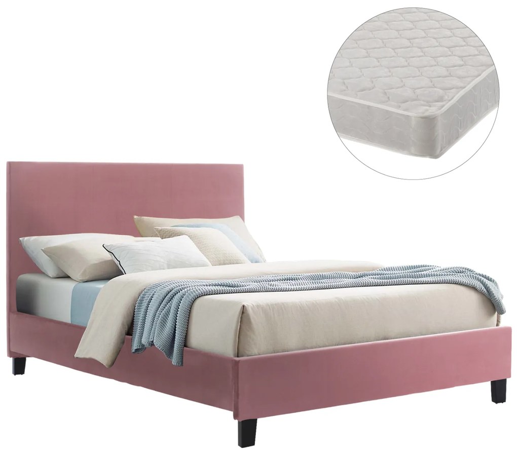 ΚΡΕΒΑΤΙ ΜΕ ΣΤΡΩΜΑ BECCA HM21283.05 ΣΑΠΙΟ ΜΗΛΟ ΒΕΛΟΥΔΟ--ΓΙΑ 150x200εκ