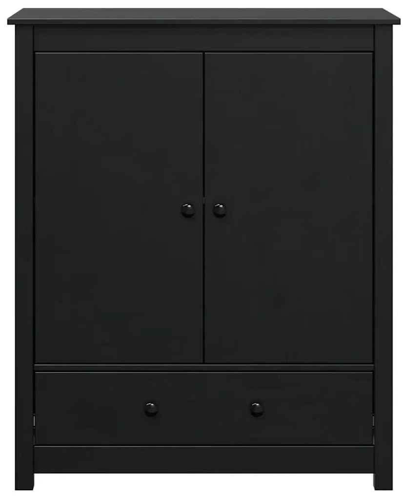 vidaXL Ντουλάπι Μαύρη 83 x 41,5 x 100 εκ. από Μασίφ Ξύλο Πεύκου