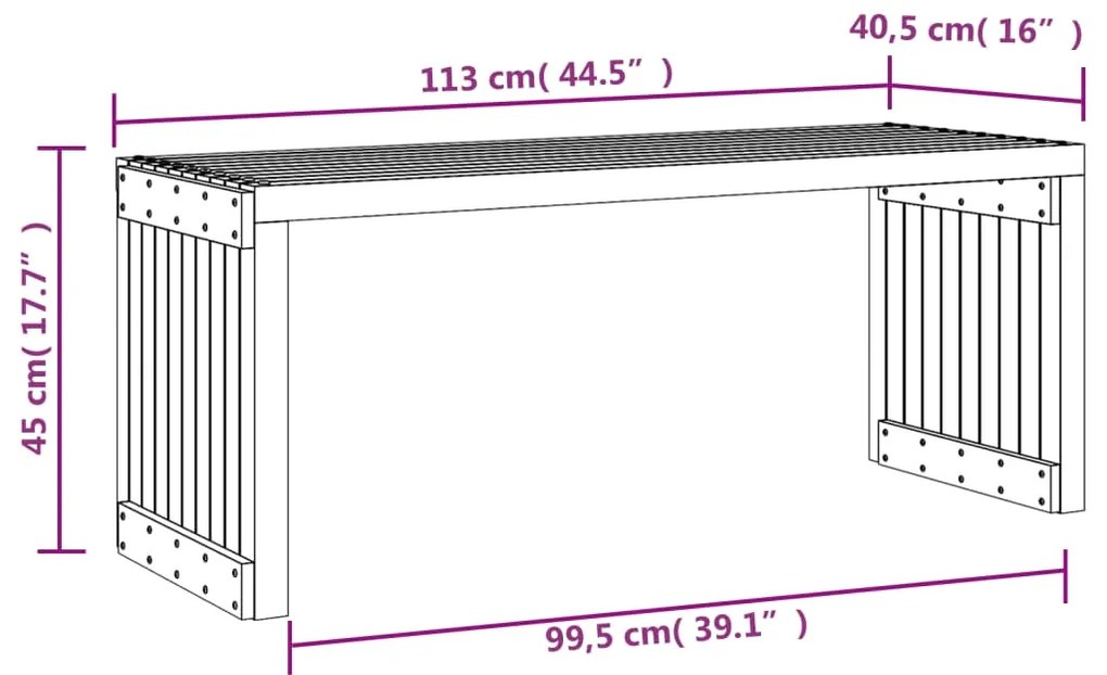 Παγκάκι Κήπου Επεκτάσιμο 212,5x40,5x45 εκ Εμποτισμ. Ξύλο Πεύκου - Καφέ