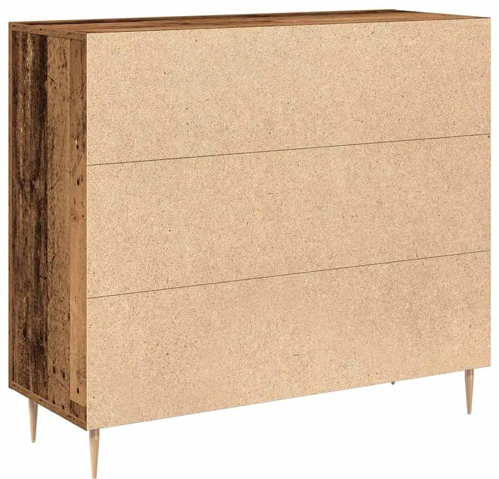 vidaXL Πλαϊνό γραφείο Παλιό ξύλο 90 x 34 x 80 εκ. Επεξεργασμένο ξύλο