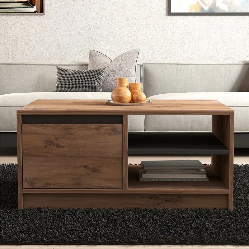 Τραπέζι σαλονιού Narli pakoworld σε sonoma απόχρωση 90x60x45εκ - 120-000511