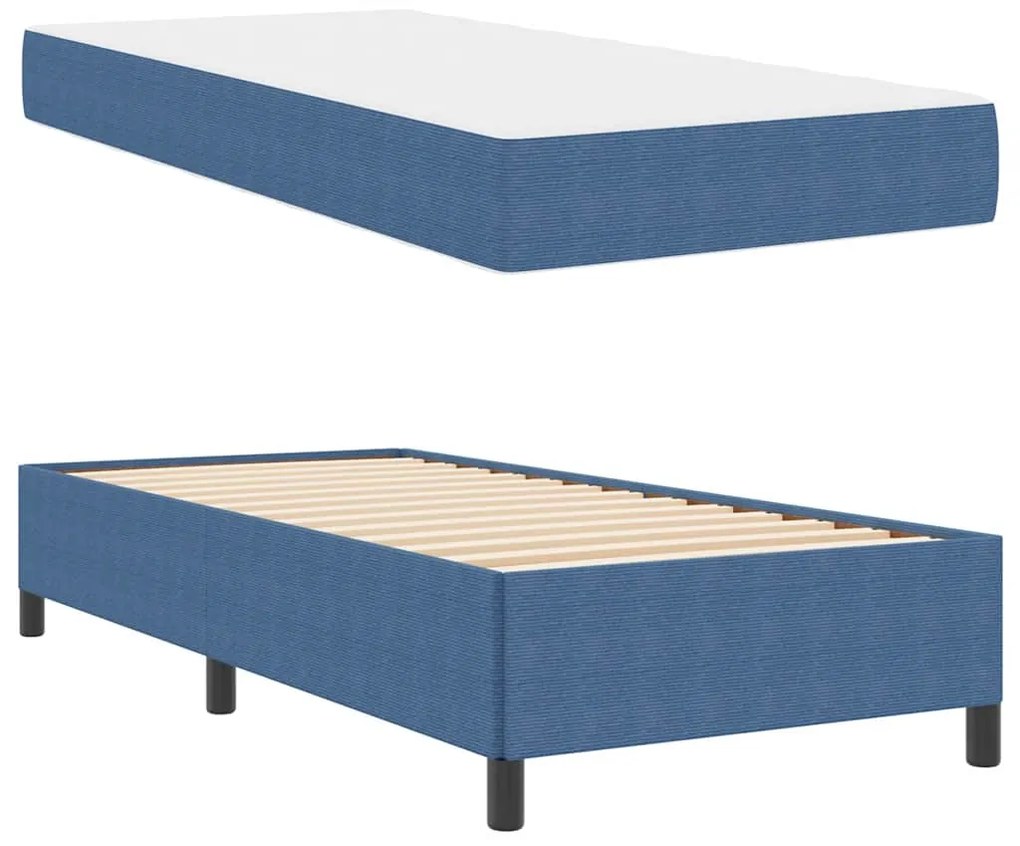 vidaXL Σκελετός Κρεβατιού Μπλε 90 x 190 cm Βελούδο