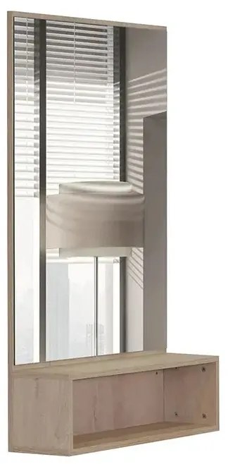 MATIS Επιτοίχιο ράφι με καθρέφτι 80 Leonidas Δρυς Matis700862