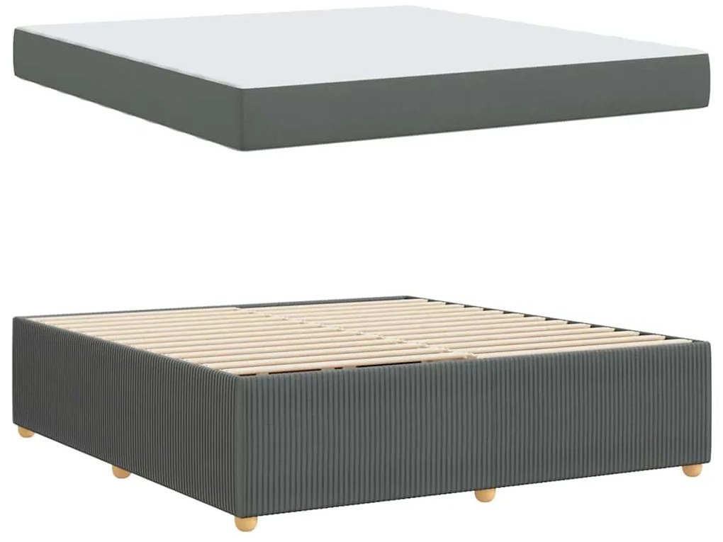 vidaXL Σκελετός Κρεβατιού Άλλο Σκούρο γκρι 180 x 200 cm ύφασμα