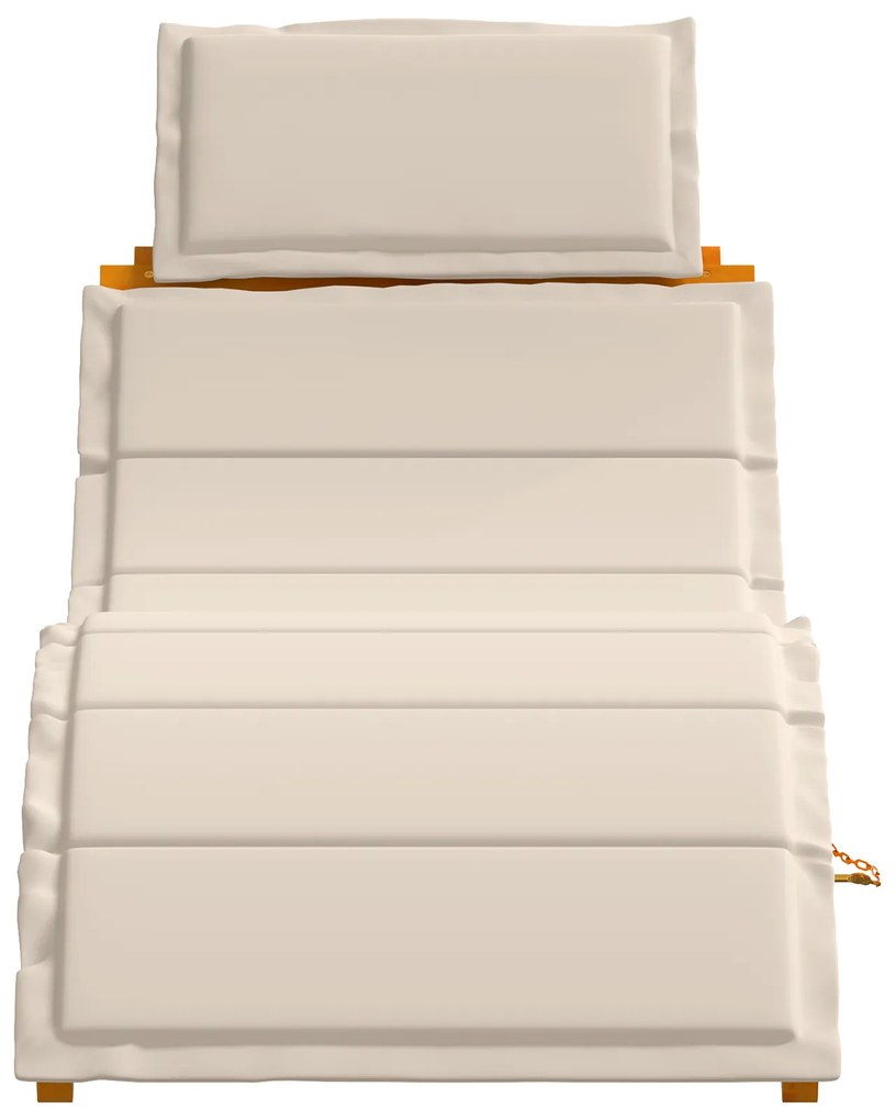 vidaXL Ξαπλώστρα 2 pcs Λευκό 184 x 55 x 64 εκ Μασίφ ξύλο ακακίας