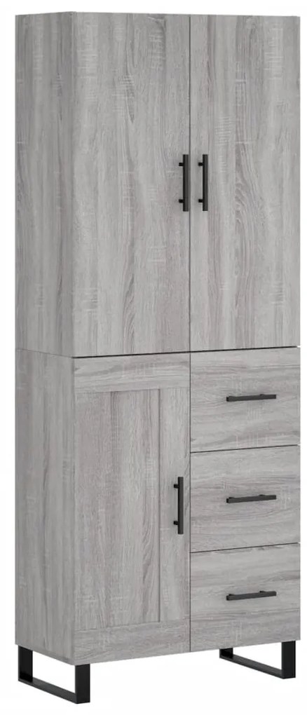 vidaXL Ντουλάπι Γκρι Sonoma 69,5 x 34 x 180 εκ. Επεξεργασμένο Ξύλο