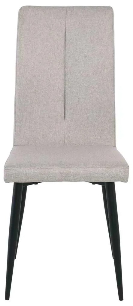 Καρέκλα Μεταλλική MINA Μαύρη/Ύφασμα Μπεζ 43x56x97cm (Σετ 6 ΤΕΜ)
