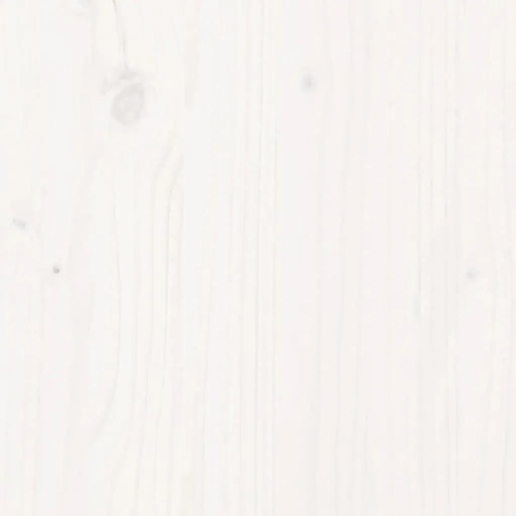 Ξαπλώστρα Λευκό 205x110x31,5 εκ. από Μασίφ Ξύλο Πεύκου - Λευκό