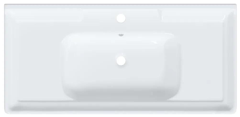 Νιπτήρας Μπάνιου Ορθογώνιος Λευκός 100x48x23 εκ. Κεραμικός - Λευκό