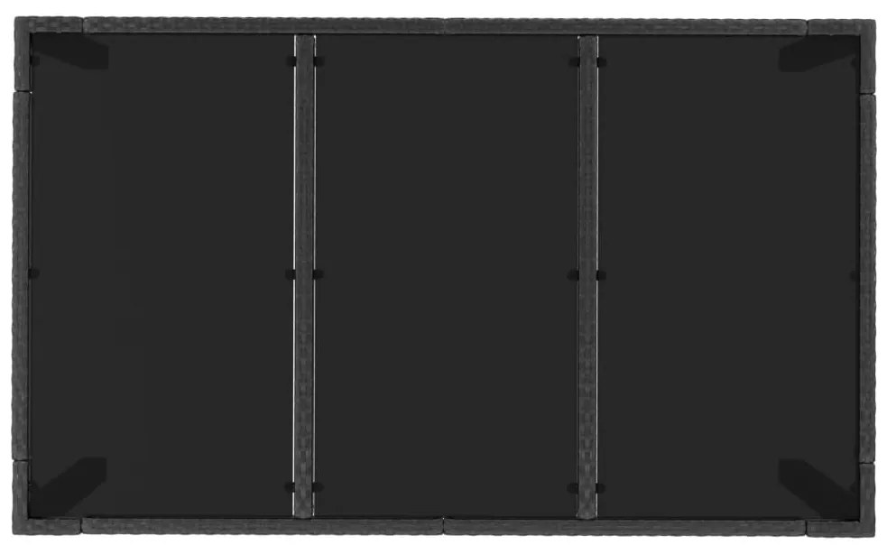 vidaXL Σετ Τραπεζαρίας Κήπου 7 Τεμ. Μαύρο Συνθετικό Ρατάν με Μαξιλάρια