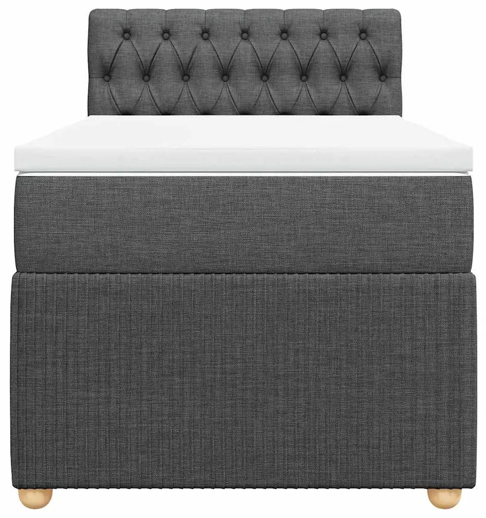 vidaXL Κρεβάτι Boxspring με Στρώμα Σκούρο Γκρι 80x200 εκ. Υφασμάτινο