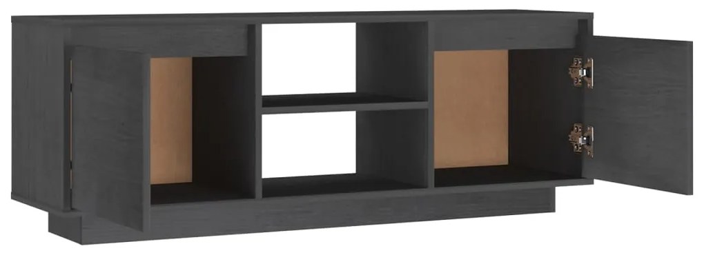 vidaXL Έπιπλο Τηλεόρασης Γκρι 110 x 30 x 40 εκ. από Μασίφ Ξύλο Πεύκου