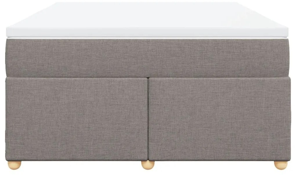 Κρεβάτι Boxspring με Στρώμα Taupe 160x200 εκ. Υφασμάτινο - Μπεζ-Γκρι