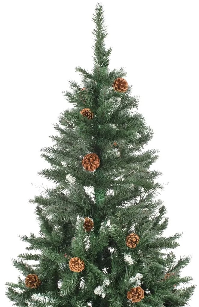 vidaXL Χριστουγεννιάτικο Δέντρο 150 εκ. με Κουκουνάρια/Λευκό Γκλίτερ