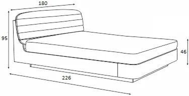 Κρεβάτι ξύλινο με δερμάτινη/ύφασμα S01 160x200 DIOMMI 45-737
