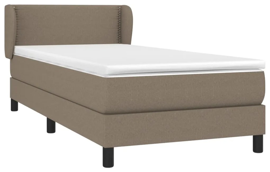 vidaXL Κρεβάτι Boxspring με Στρώμα Taupe 80x200 εκ. Υφασμάτινο