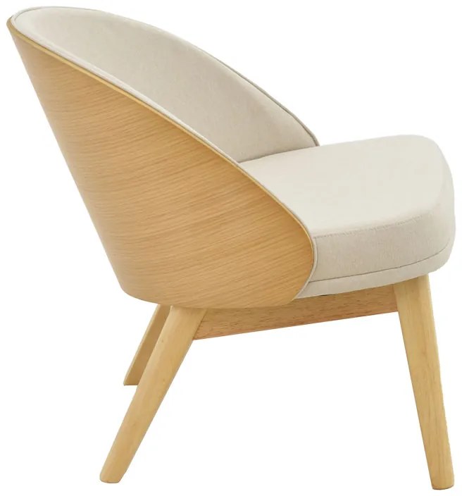 Καρέκλα Sarian pakoworld μπεζ ύφασμα-rubberwood φυσικό πόδι 69,5x71x70.5εκ