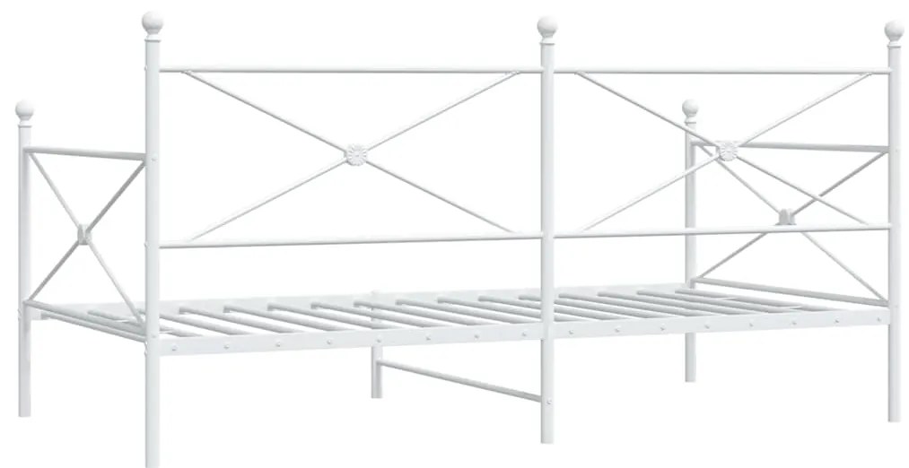 vidaXL Κρεβάτι ημέρας χωρίς στρώμα Λευκό 100x190 cm Ατσάλι
