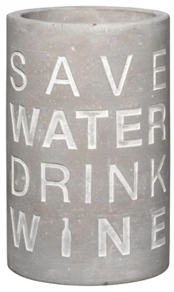 Σαμπανιέρα Save Water LBTRD0010404 Φ13,5x21cm White-Grey Raeder Cement
