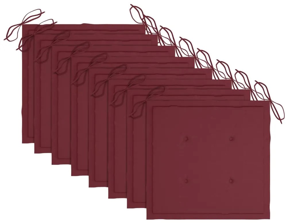 vidaXL Καρέκλες Τραπεζαρίας Εξ. Χώρου 8 τεμ. Ξύλο Ακακίας με Μαξιλάρια