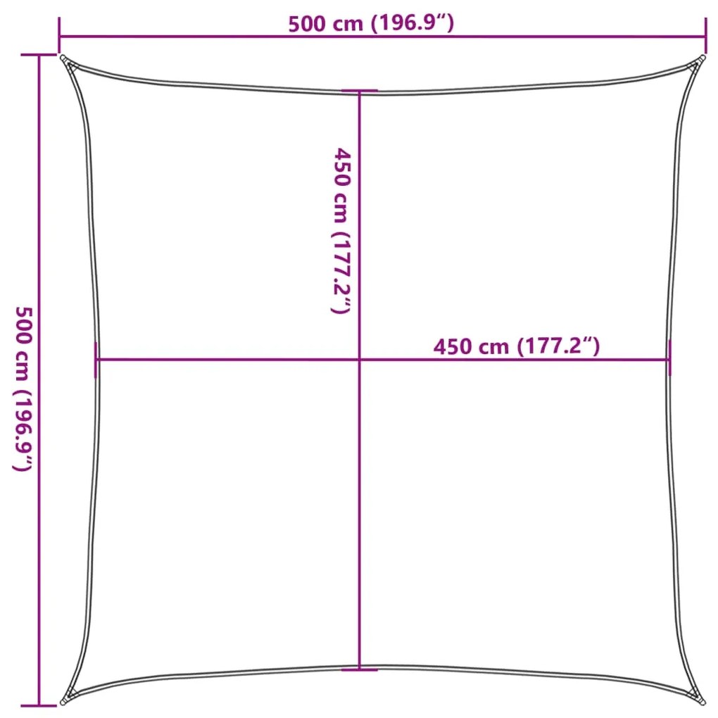 Πανί Σκίασης Μαύρο 5 x 5 μ. από HDPE 160 γρ./μ² - Μαύρο